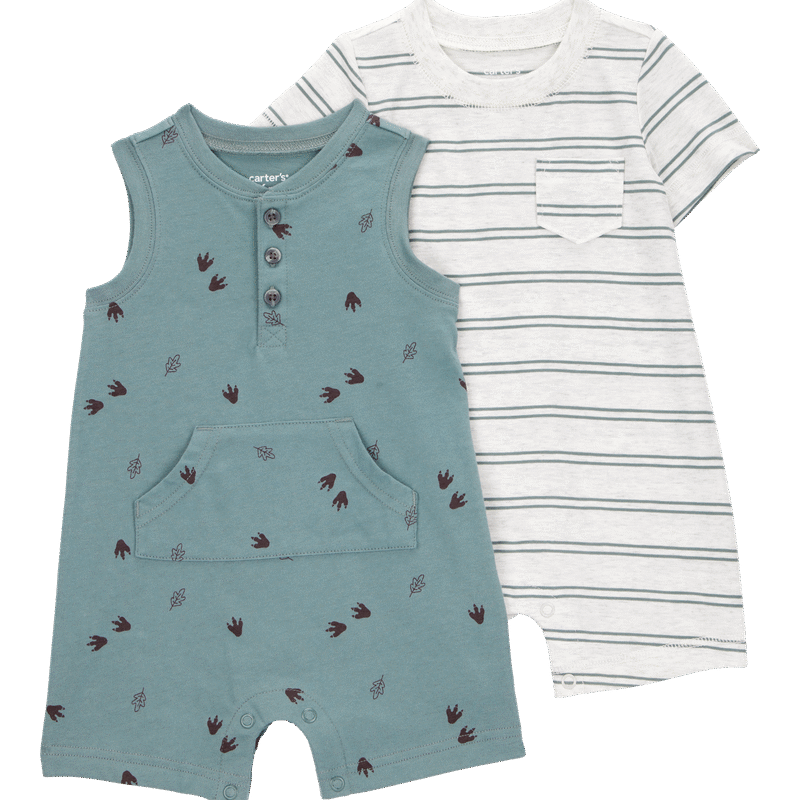 Baby 2-Pack Striped Romper Set