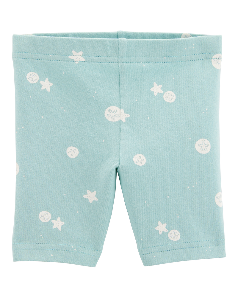 Toddler Girl Sea Print Bike Shorts